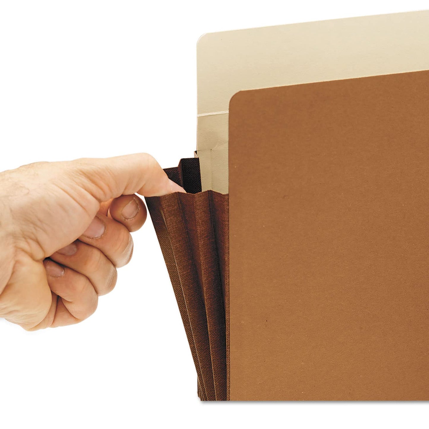 Smead End Tab Pocket, Reinforced Straight-Cut Tab, 5-1/4" Expansion, Extra Wide Legal Size, Redrope with Dark Brown Gusset, 10 per Box (74691)