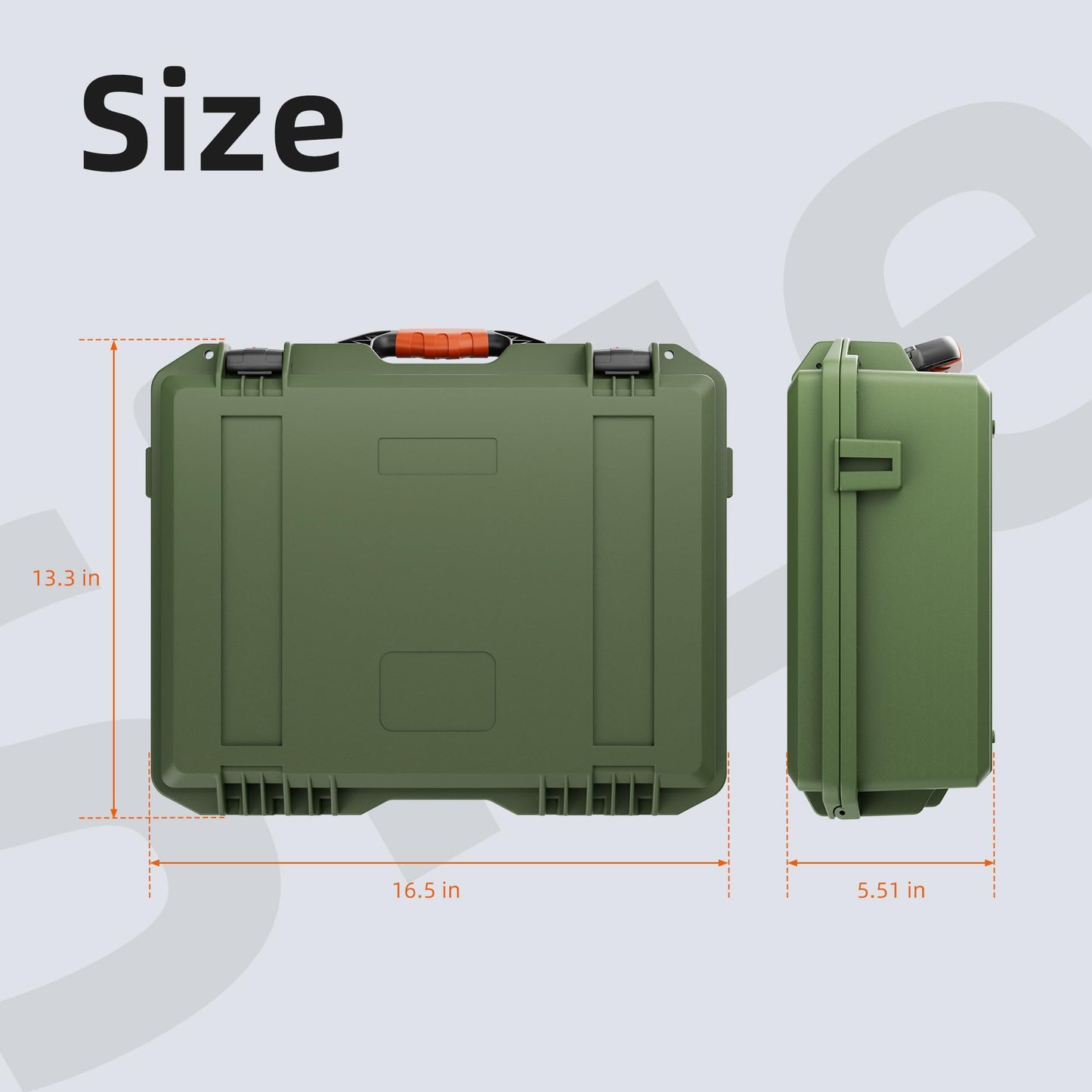 EAZUSE Starlink Mini Case, Hard Waterproof Travel Case for Mini Starlink with Molded Foam for Mini Accessories, Lockable Storage Bag Green