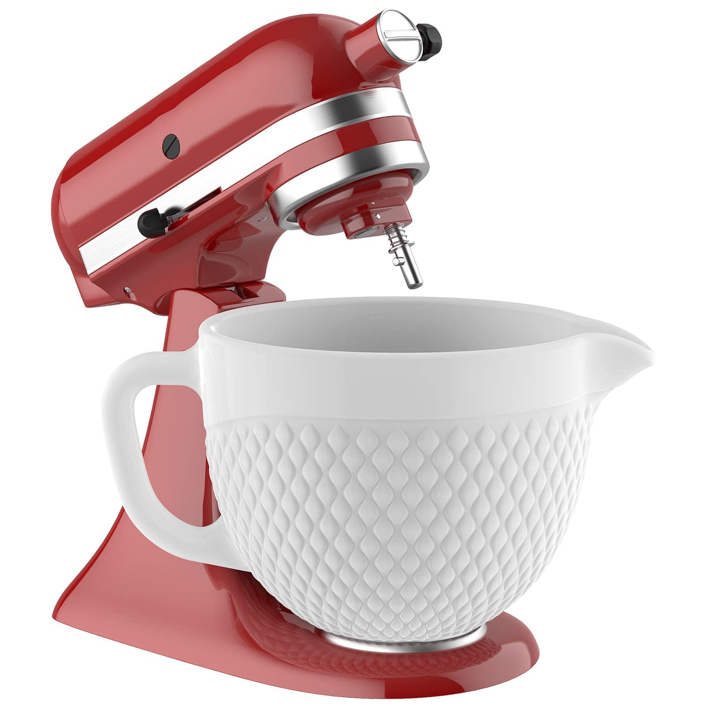 GVODE Ceramic Mixer Attachment Fit 4.5-5Q Tilt-Head Models, 5Qt Ceramic Bowl for KitchenAid Mixers, Vintage Pineapple Design | Microwave & Dishwasher Safe Baking Accessories