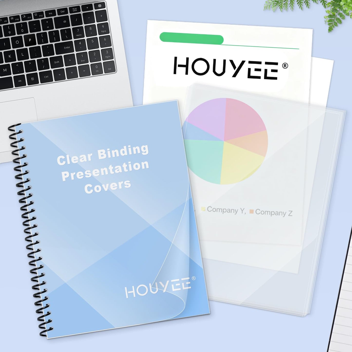 HOUYEE 200 Pack 10 Mil PVC Binding Presentation Covers, Clear Report Cover Sheets for Binding, Square Corner, 8.5 x11 Inches, Letter Size