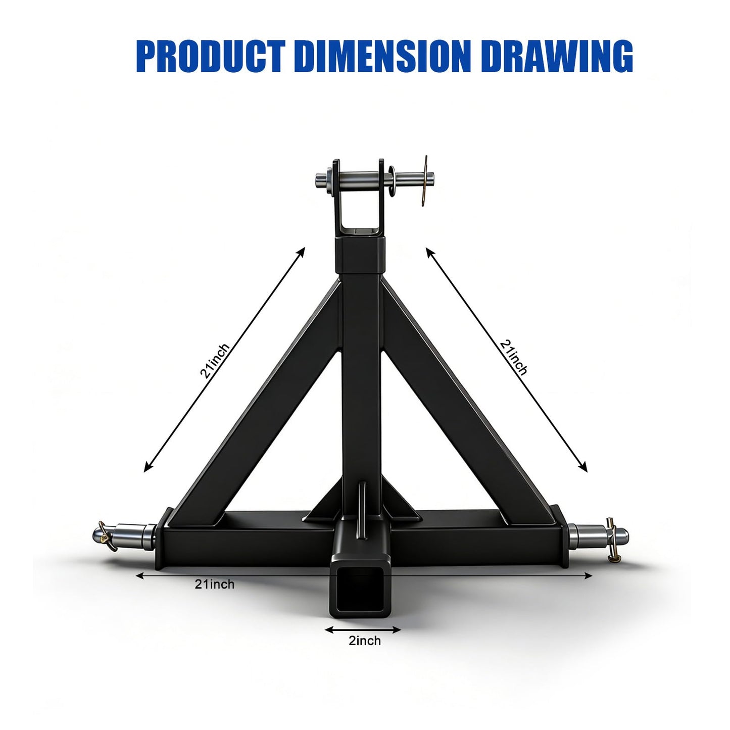 FAYUWUOX 3 Point Trailer Hitch for 1 with 2” Receiver, 3 Pt Hitch Adapter for Towing & Lifting, Carbon Steel Construction for Kubota, John Deere, BX, LM25H, WLM Tractor, NorTrac, Yanmar, Kioti, Cat