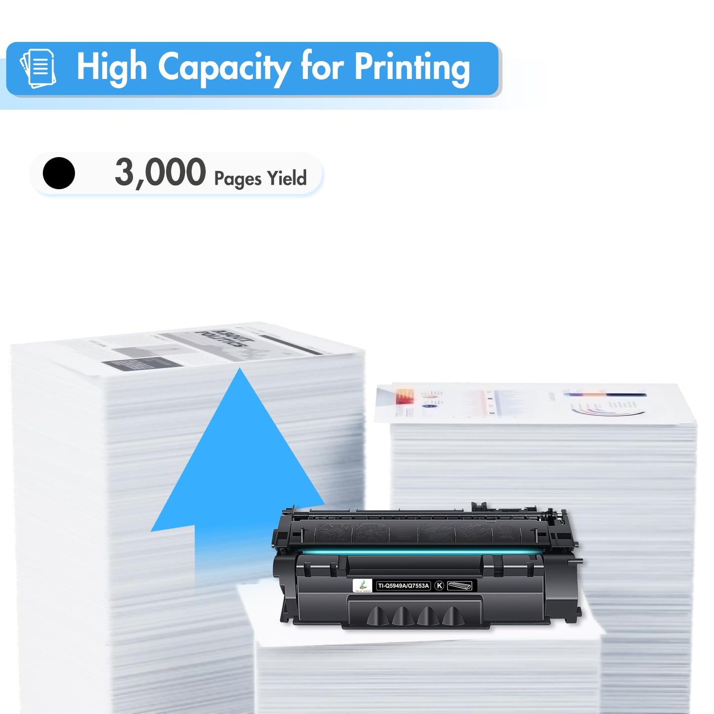 TRUE IMAGE Compatible Toner Cartridge Replacement for HP 49A Q5949A 53A Q7553A 49X Q5949X for HP Laserjet 1320 Toner Cartridge 1320n 3390 1160 1320tn 1320nw 3392 P2015 P2015dn Printer (Black, 2-Pack)