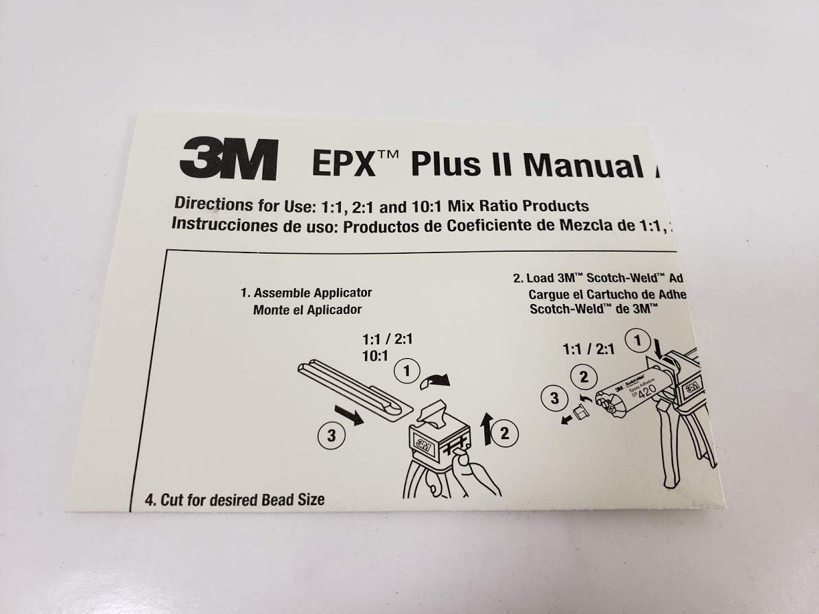 3M Scotch-Weld EPX Plus II Applicator #01001, 2 Plunger for 48mL & 50mL, 1 Applicator