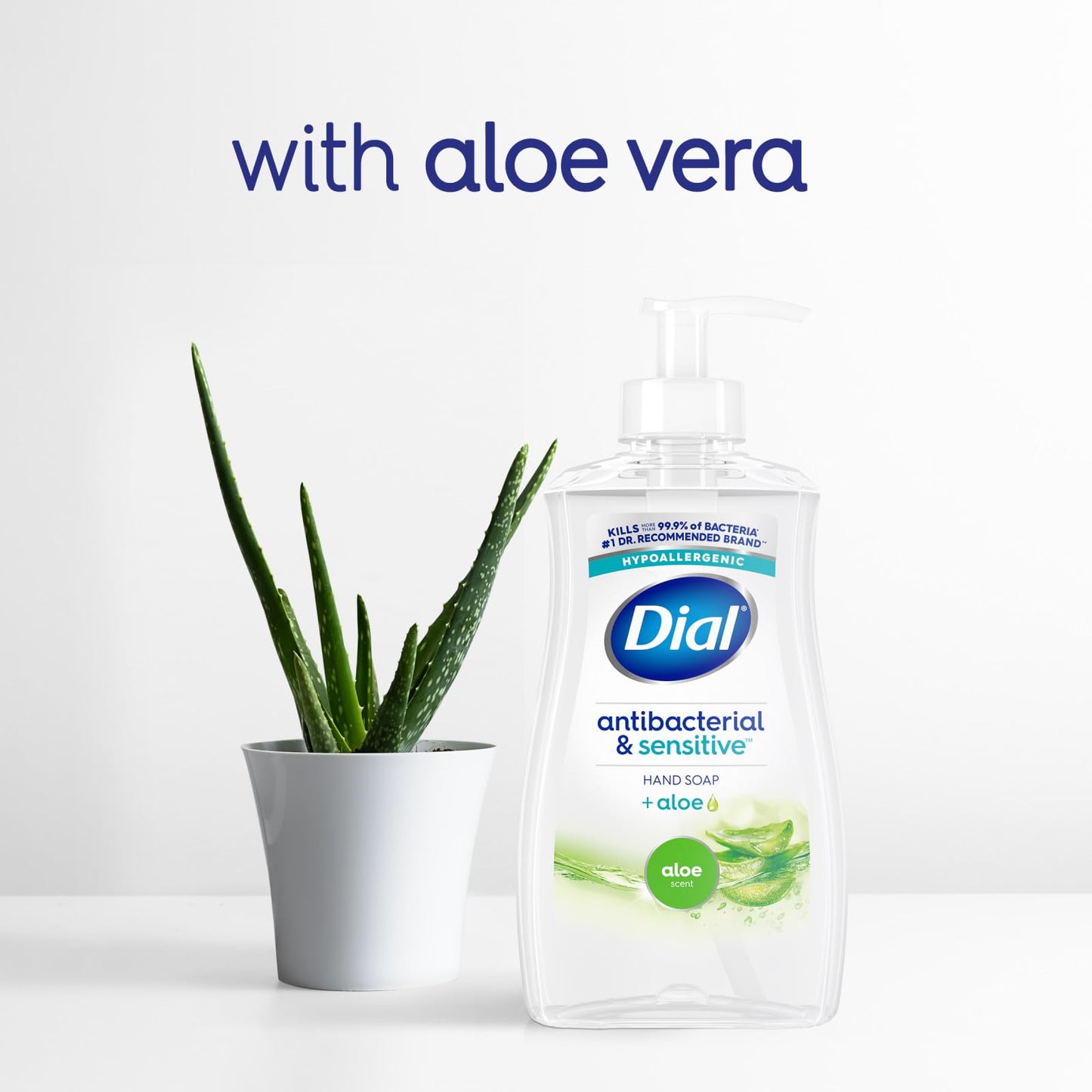 Dial Antibacterial Liquid Hand Soap, Aloe, 11 fl oz (Pack of 12)