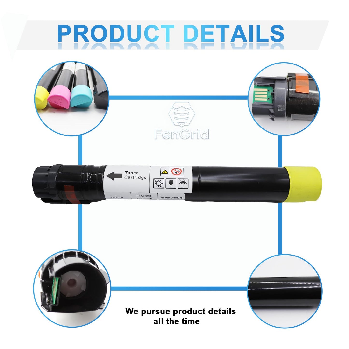 FenGrid C8030 Yellow Toner Cartridge 006R01700 Replacement for Xerox AltaLink C8030 C8035 C8045 C8055 C8070 ( Yellow, 15,000 Pages )