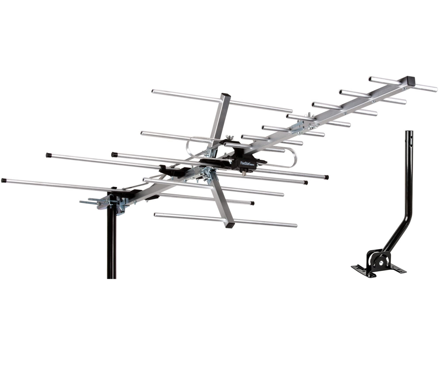 Five Star TV Antenna Indoor/Outdoor Yagi Satellite HD Antenna with up to 200 Mile Range - Attic or Roof Mount TV Antenna, Digital OTA Radio/FM Antenna for 4K 1080P with Mounting Pole