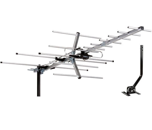 Five Star TV Antenna Indoor/Outdoor Yagi Satellite HD Antenna with up to 200 Mile Range - Attic or Roof Mount TV Antenna, Digital OTA Radio/FM Antenna for 4K 1080P with Mounting Pole