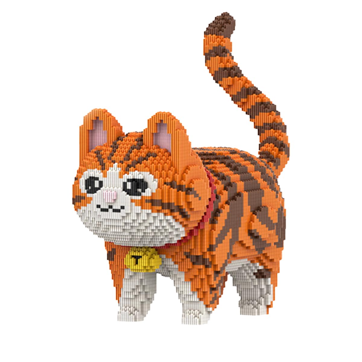 HONLANCH Animal Orange Striped Bell Cat Micro Building Blocks Set（8000PCS） Gift for Adult and Kid