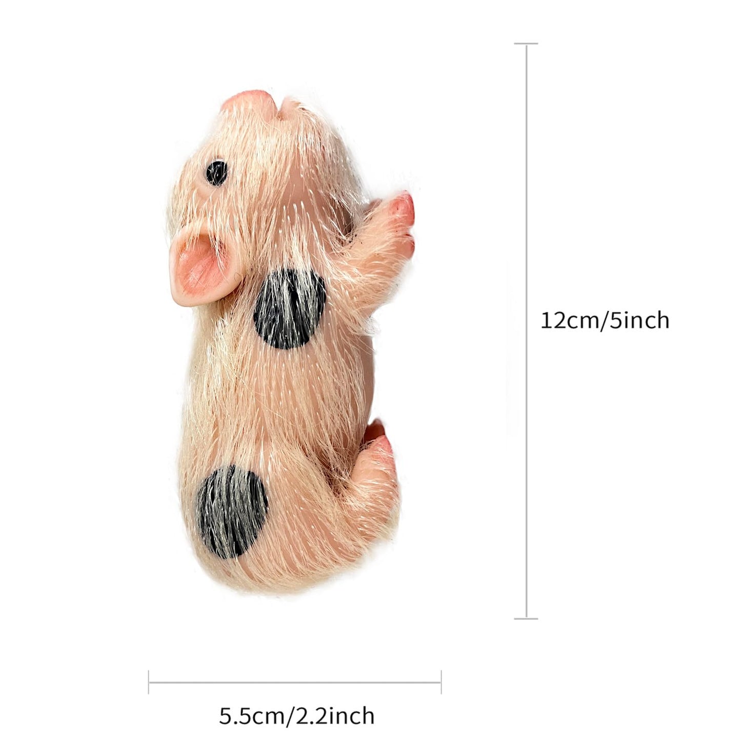OtardDolls Lifelike Mini Pig Dolls, 5 Inch Full Silicone Soft Reborn Piggy Dolls Mini Realistic Newborn Cute Realistic Real Toddler Pig Toy with Toy Accessories for Happy Birthday