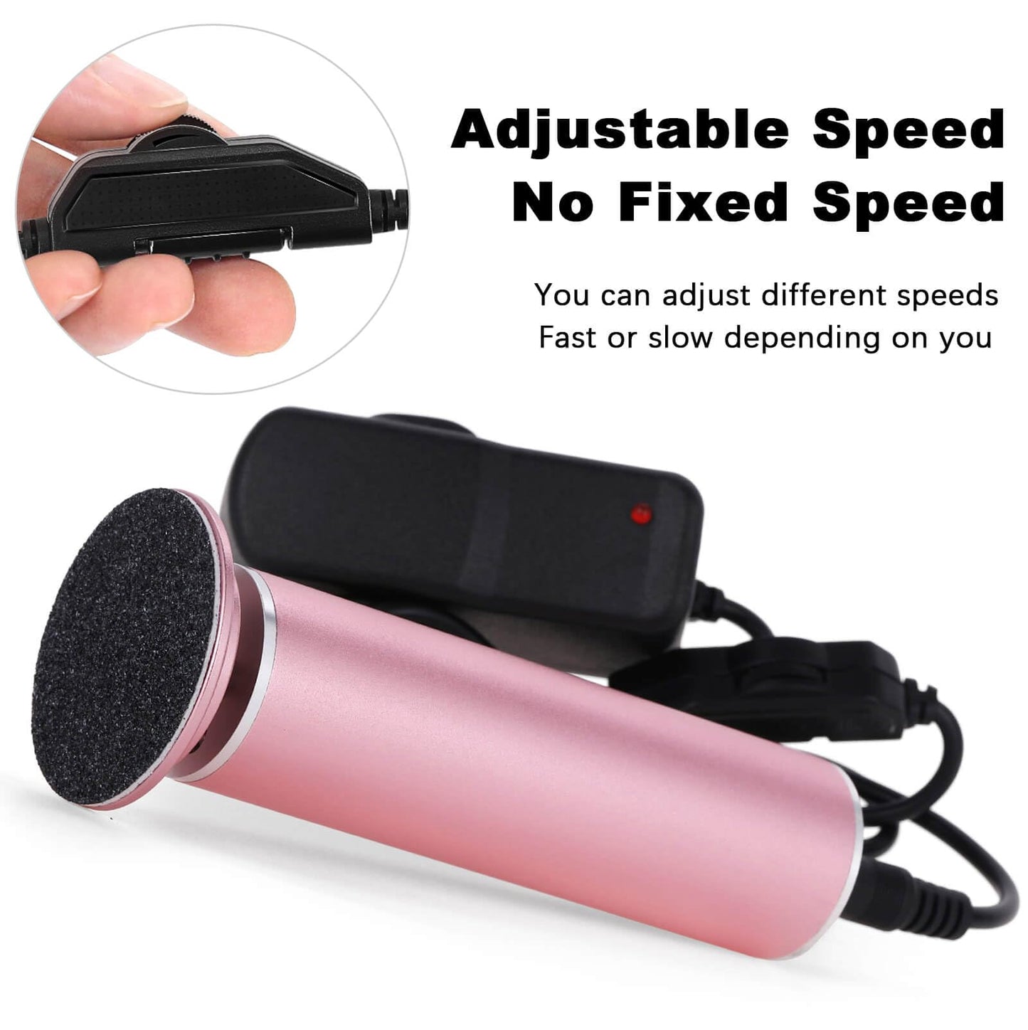 Electric Callus Remover for Feet, Powerful Electric Foot Callus Remover Adjustable Speed Electric Foot File with 60PCS Sanding Discs Pedicure Tools Feet Scrubber Dead Skin Foot Grinder, Pink