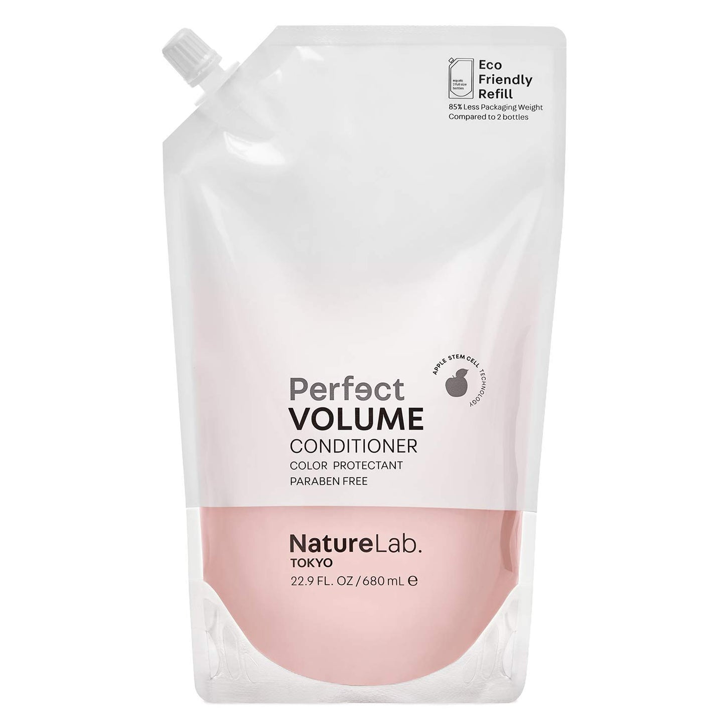 NATURELAB. TOKYO Perfect Volume Conditioner: Eco-Friendly Refill Pouch: Lightweight Hair Conditioner, Build Lift, and Body to Flat, Fine, or Limp Hair I 22.9 FL OZ / 680ml
