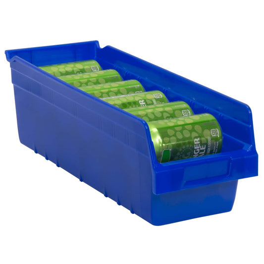 Akro-Mils 30098 ShelfMax Plastic Nesting Shelf Bin Box, 18-Inch Length x 6.75 Inch Width x 6-Inch Height, Blue (10-Pack)