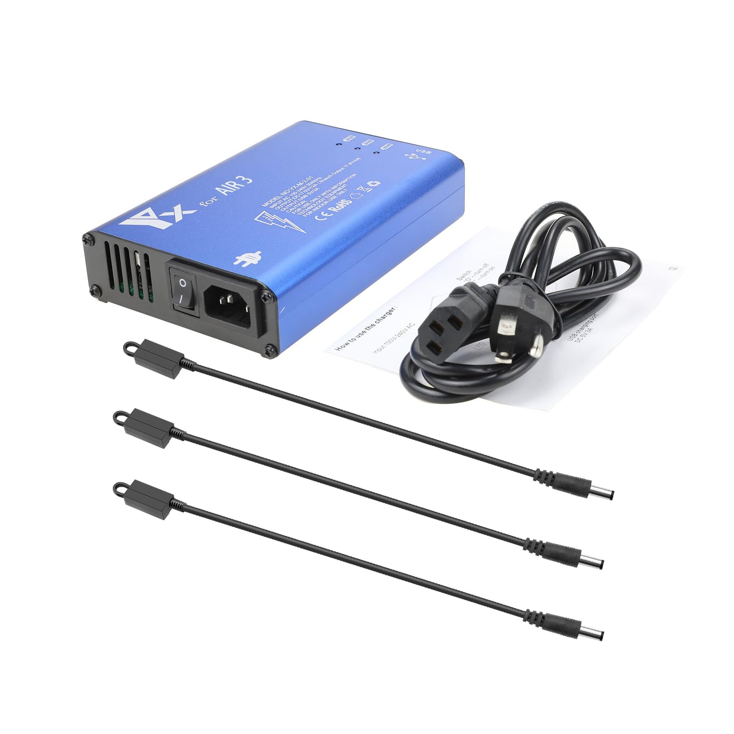 Hanatora Parallel Fast Charger for DJI Air 3S,Air 3,Rapid simultaneous Battery Charging Hub,Multi Drone Charge Accessories