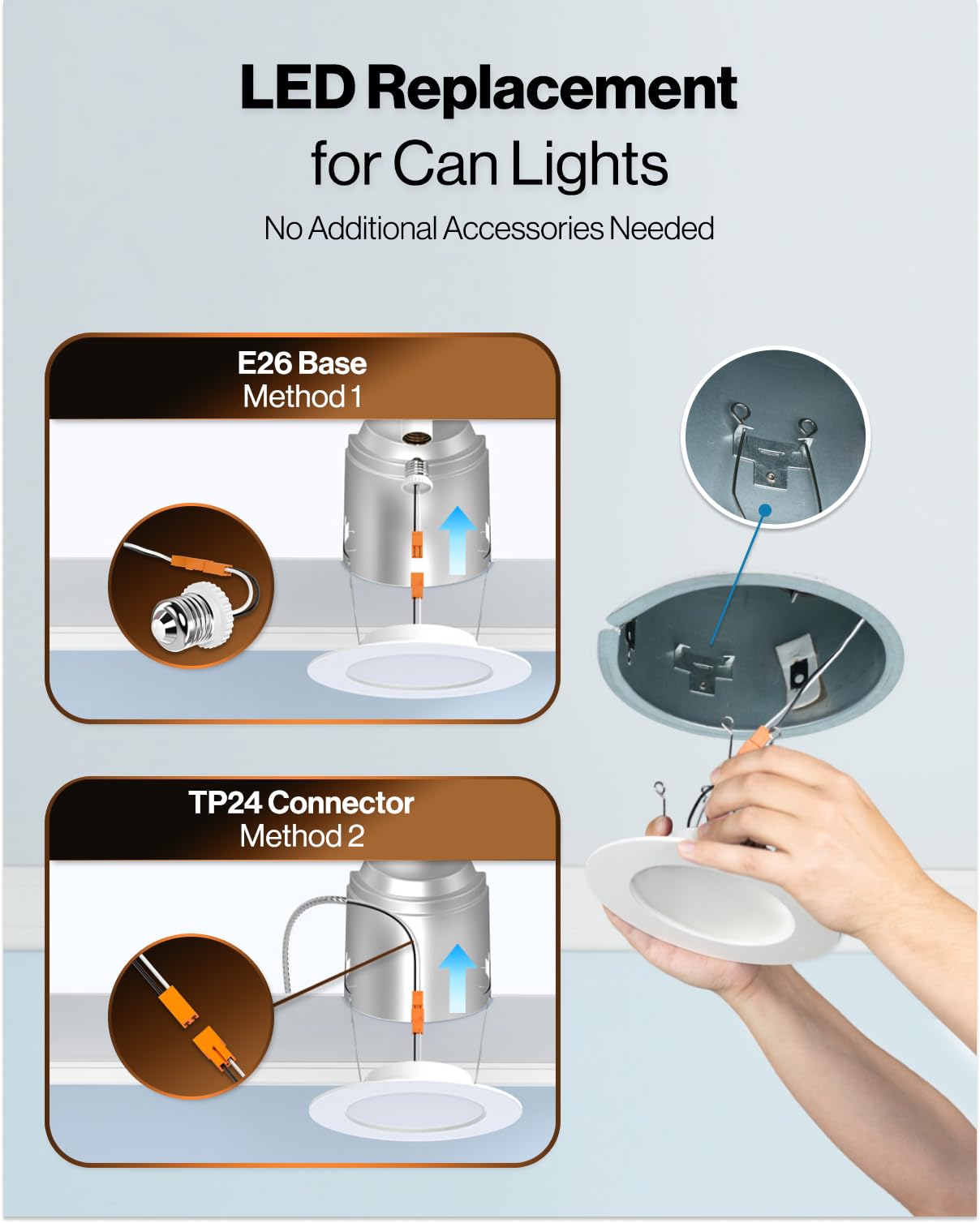 Sunco 12 Pack 6 Inch LED Recessed Lighting Retrofit with Night Light, 2700K/3000K/4000K/5000K/6000K Selectable, Dimmable Can Lights, 12W, 1000LM, Damp Rated, Retrofit Installation - ETL.