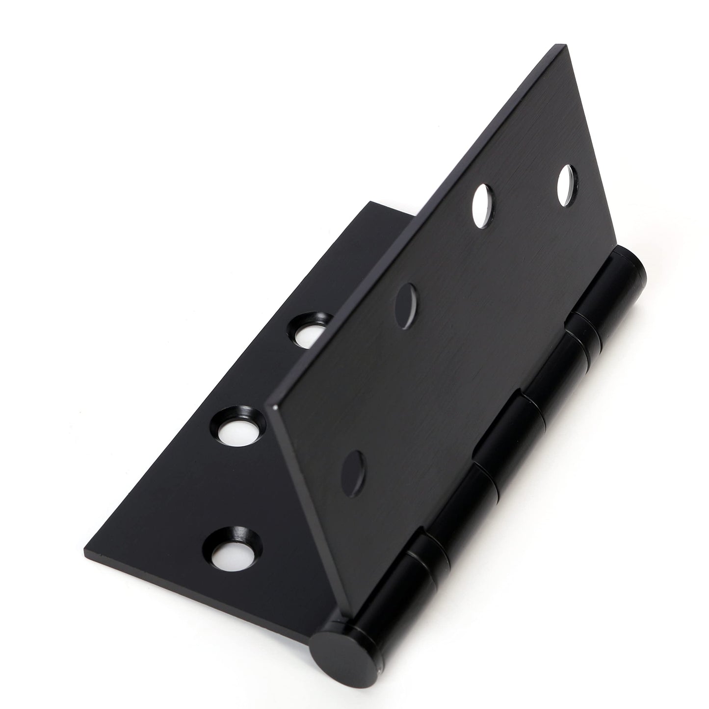 6-Pack 4.5 X 4.5 inch Black Heavy Duty Commercial Door Hinges Thickened, Silent Plain Steel Ball Bearing Door Hinges, Thickness 3 mm Stainless Steel Square Corners with 48 Screws