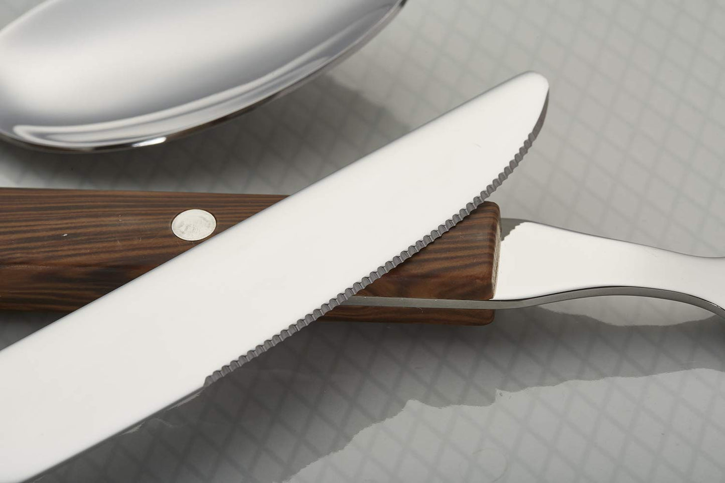 ANNOVA Silverware Set Stainless Steel Cutlery Color Handle With Rivet/Retro Flatware (Walnut/Wood 303, 20 Pieces)