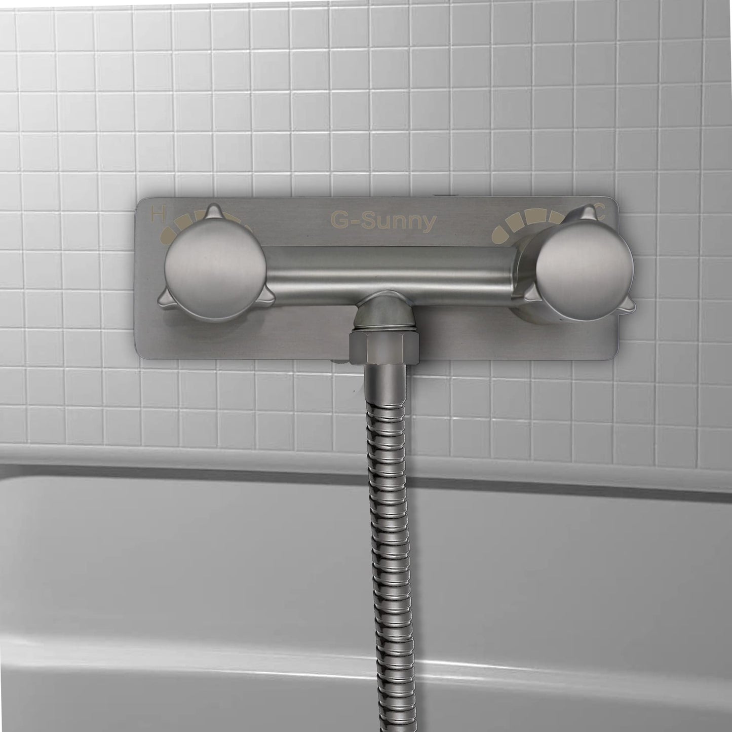 All Metal RV Shower Faucet, Camper Shower Faucet Valve, 4”RV Shower Replacement Valve Diverter (Brushed Nickel)