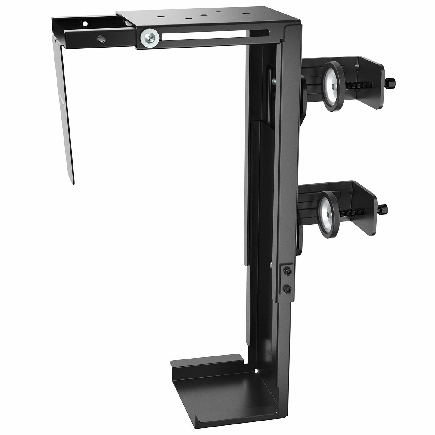 VIVO Adjustable Clamp-on Desk Leg PC Mount, Under Desk PC Mount, Computer Case CPU Holder with Tool-Free Installation, Black, MOUNT-PC01C