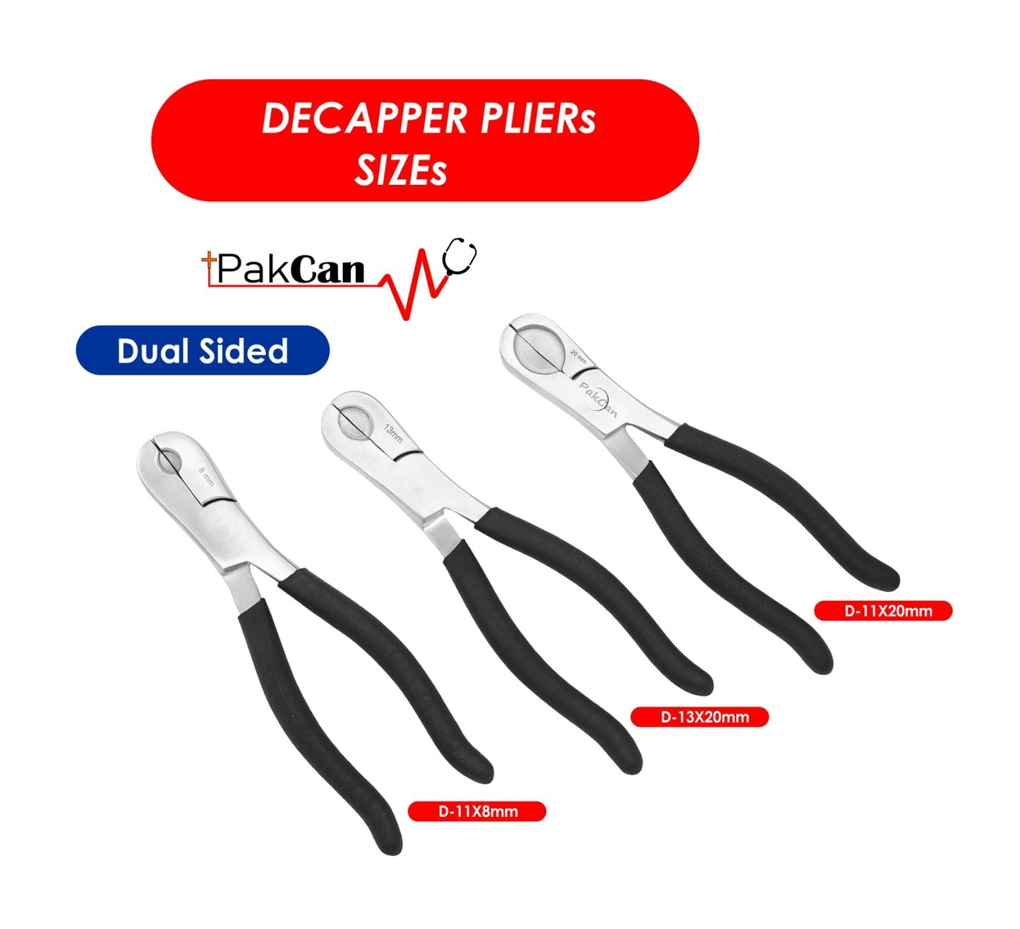 PakCan Dual Action Vial Decapper for 11 mm and 20 mm Crimped Vials and Bottles