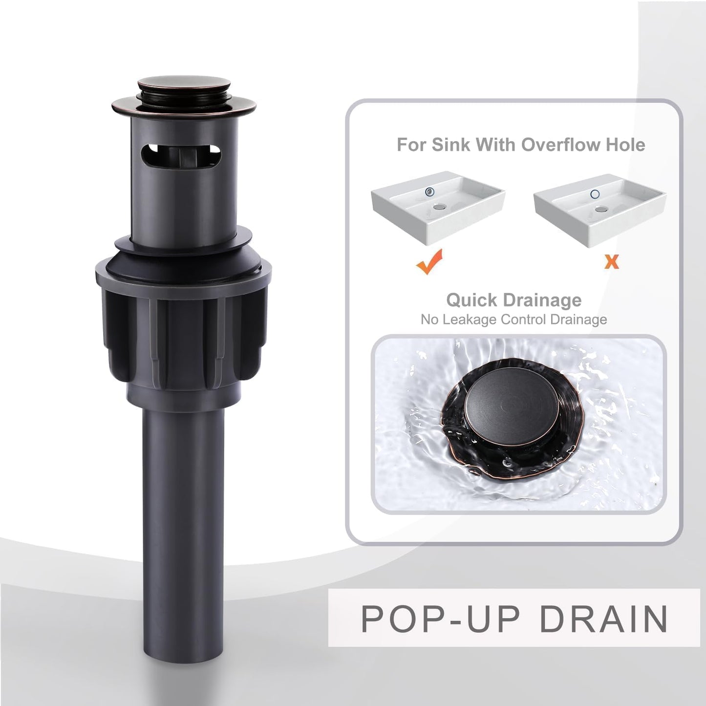 Aleasha Bathroom Sink Faucet 3 Holes Oil Rubbed Bronze, Widespread Bathroom Faucet, Washroom Faucets with Pop Up Drain, Washroom Sink Faucets with 304 Stainless Steel Lead-Free Hose