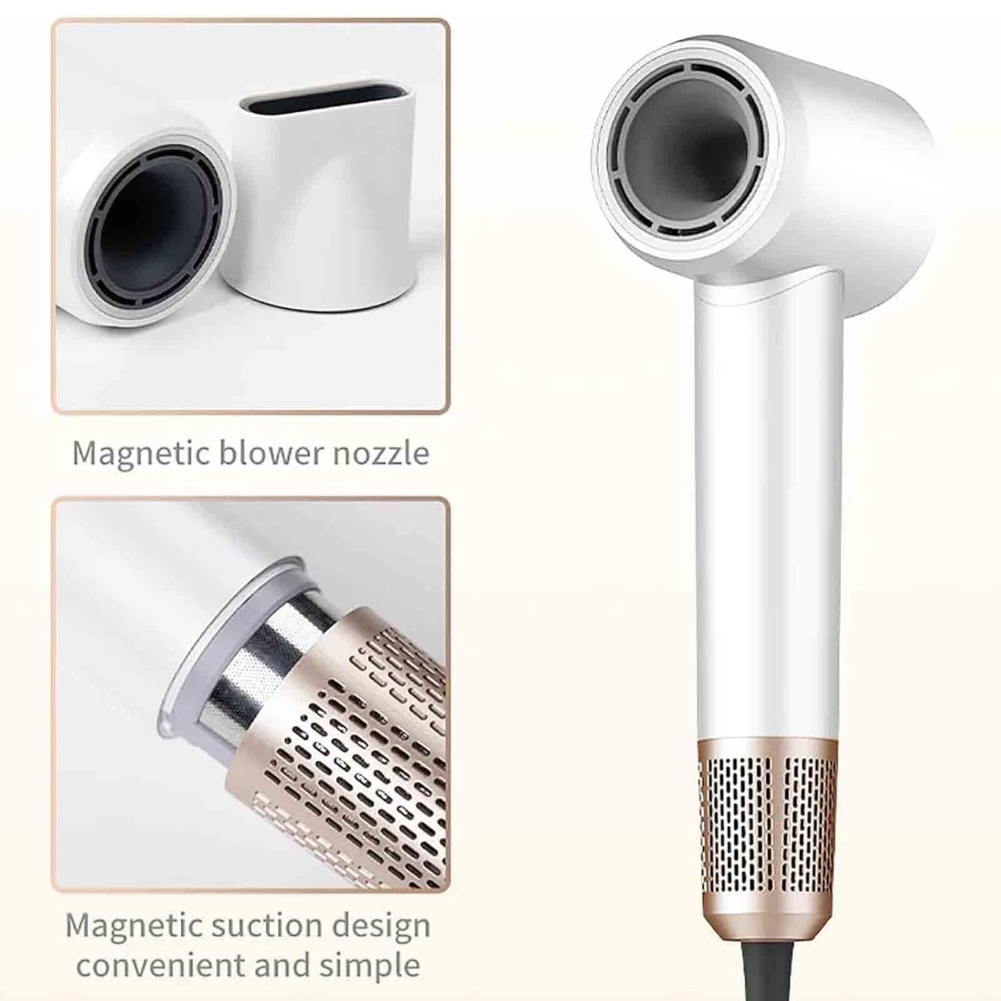 Hair Dryer|High Speed Hair Dryers |150000 RPM Professional Negative Ionic Hair Dryer for Fast Drying (White)