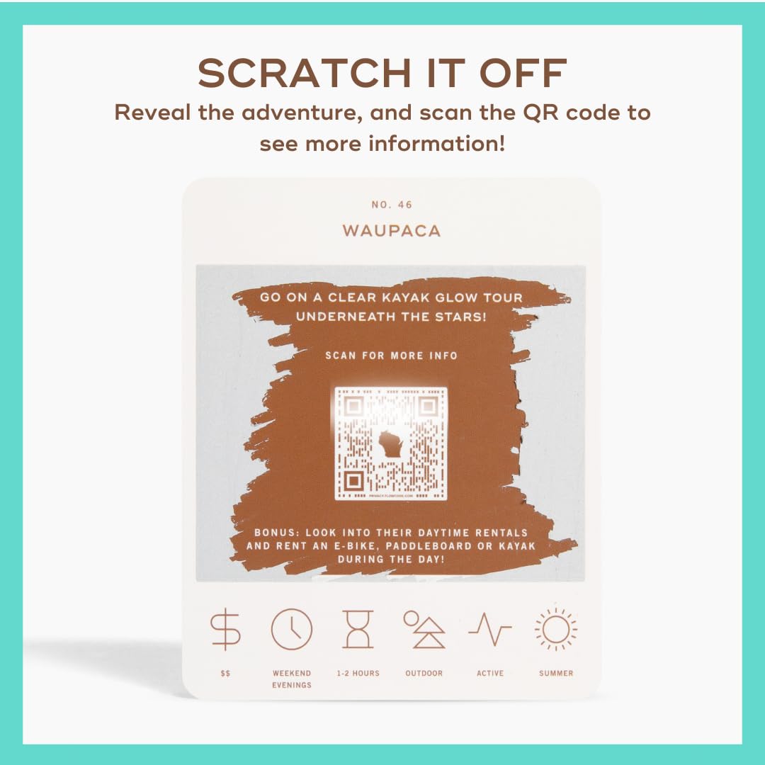 Reach International Outfitters Wisconsin Adventure Bucket List: 50 Scratch-Off Cards for Outdoor Activities, Tourist Attractions, and Road Trips - Perfect Travel Gift and Guide for Exploring