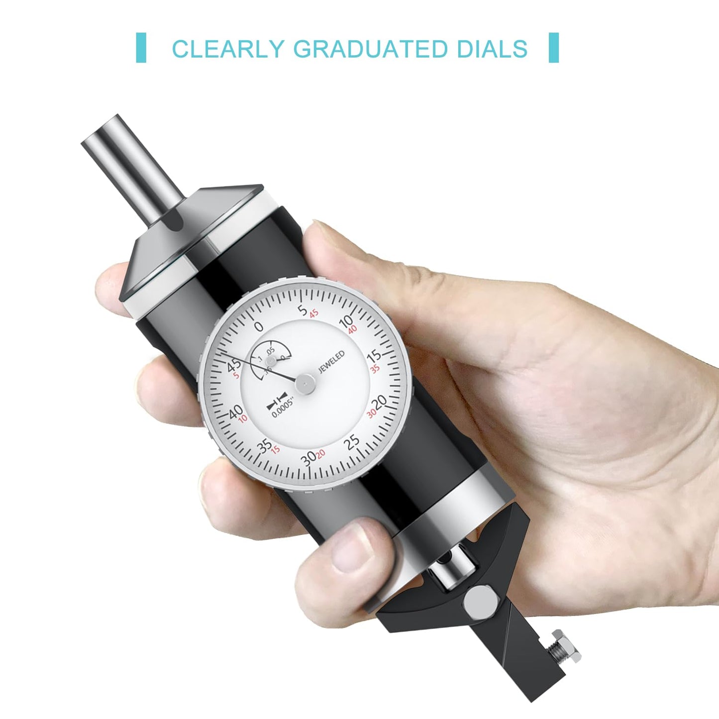 HDLNKAK Coaxial Centering Indicator Set 0-0.15''/0.0005''Standard Body, Co-Ax Precision Milling Machine Test Dial, Ideal Center Finder Tool