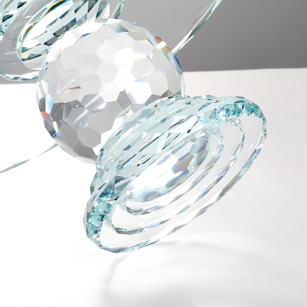 Uten Crystal Glass Cake Stand, 11'' Cake Display Stand, Crystal Glass Fruit Plate, Clear Cake Stand, Display Desserts Holder for Wedding Cakes Serving Platters