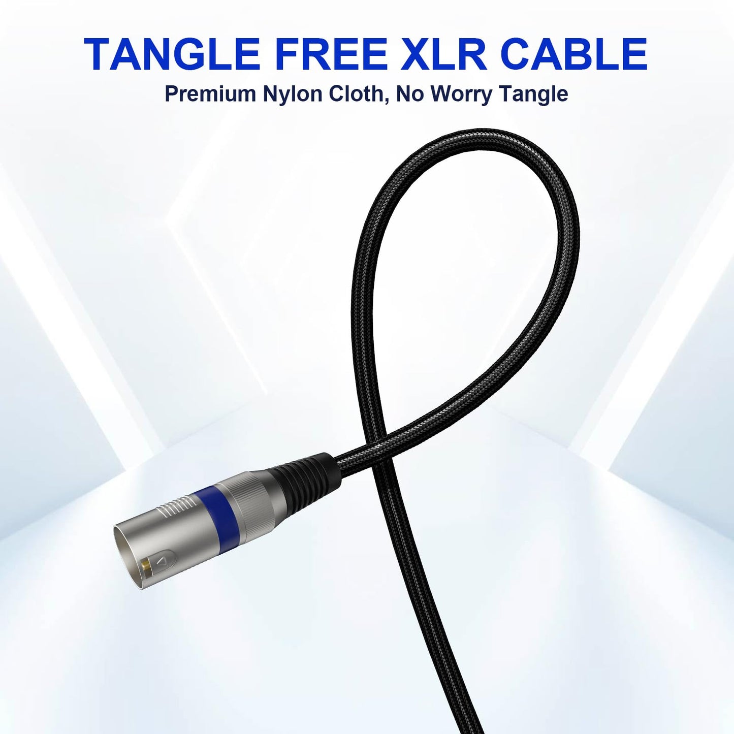 Heams Professional 6 Pack 25FT XLR Cables, Noise Free and Long-Lasting Braided XLR Microphone Cable, All Copper Conductors Balanced Male to Female Mic Cable for Studio Monitor, Mixer, DMX, Colorful