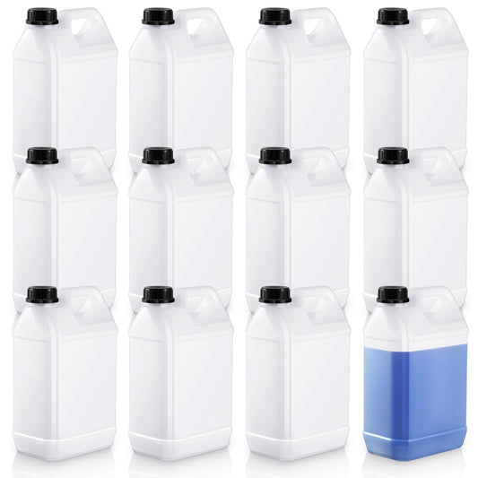 Ziliny 12 Pcs 1 Gallon Plastic Jug with Lids Square Empty Storage Containers HDPE Carboy Plastic Jar Containers for Water Beverage Oil Liquids (Translucent Color)