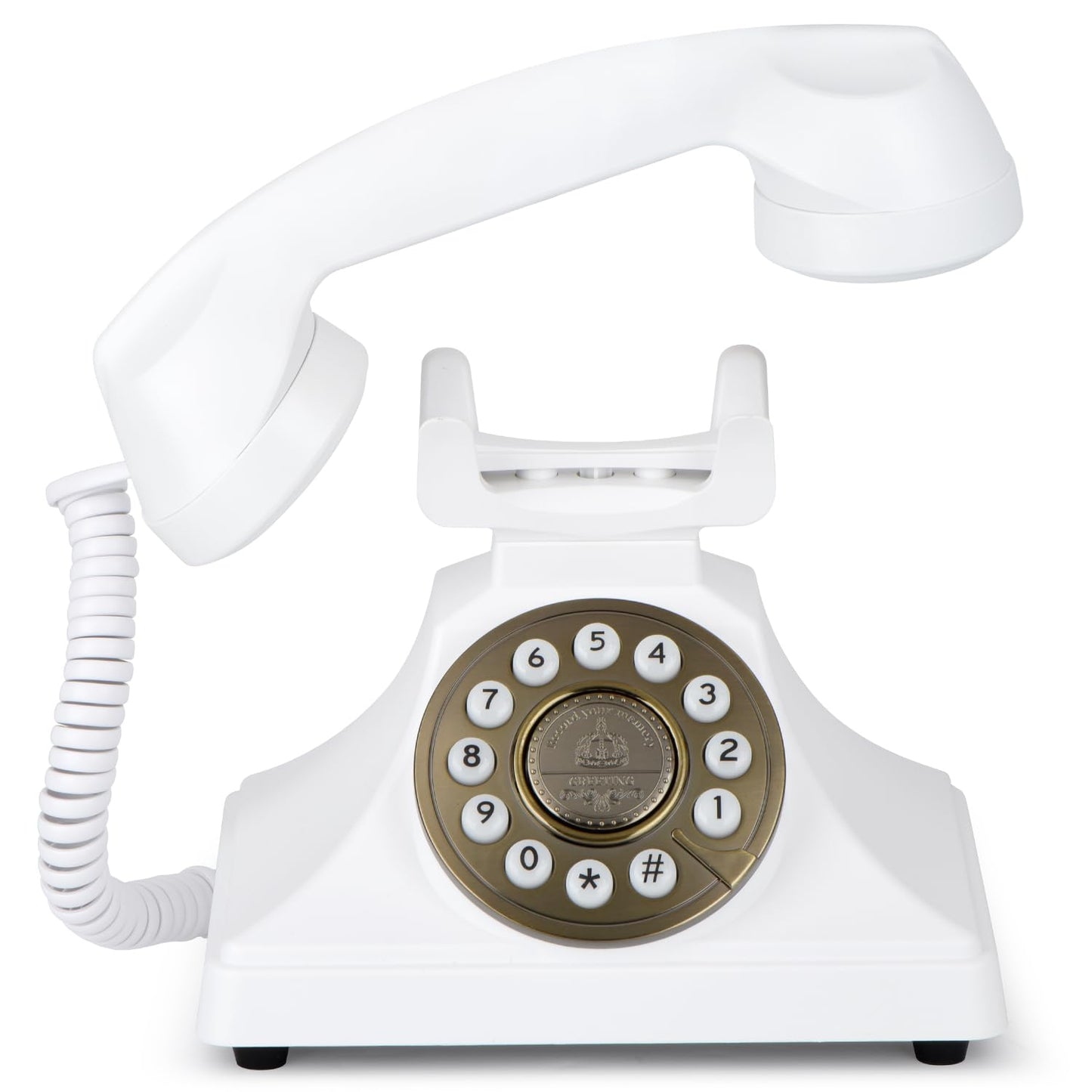 MCHEETA 2025 Latest Audio Guest Book Wedding Phone, Wireless Audio Guestbook Phone, Customized Voice Message Recording for Weddings, Graduation Parties and Banquets, Retro Style,Low Radiation,White