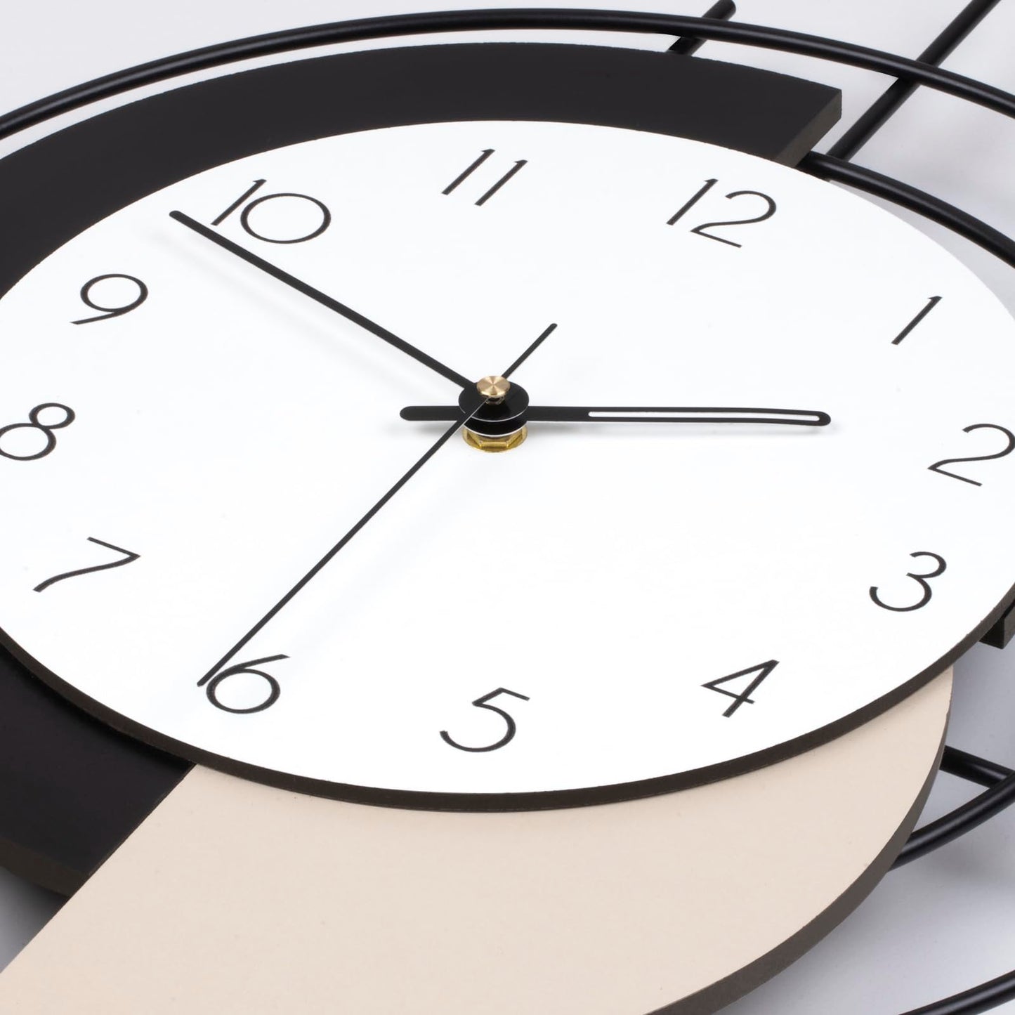 JTWALCLOCK Large Wall Clock for Living Room Decor 26 Inch Modern Decorative Black Wood Wall Clock Battery Operated Non Ticking for Bedroom Office Kitchen Big Pendulum Silent Clock Wall Decor for Home