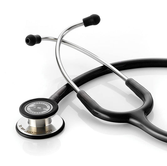 ADC Adscope 608 Convertible Clinician Stethoscope with Tunable AFD Technology, Adult Diaphragm and Adult Bell or Pediatric Diaphragm, 31 inch Length, Black