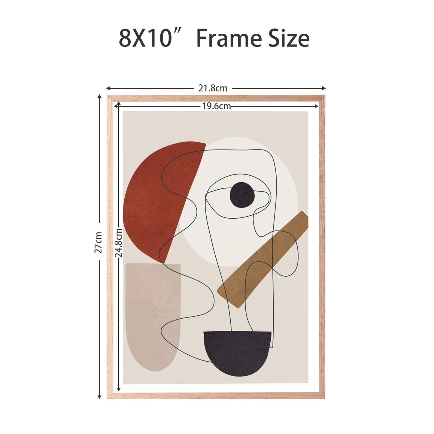 LYYYXGYP 8x10 Wood Picture Frame Set of 6 Wooden Photo Frame Natural Solid Oak Wood Grain Beige Frame with glass for Wall Hanging and Tabletop Display