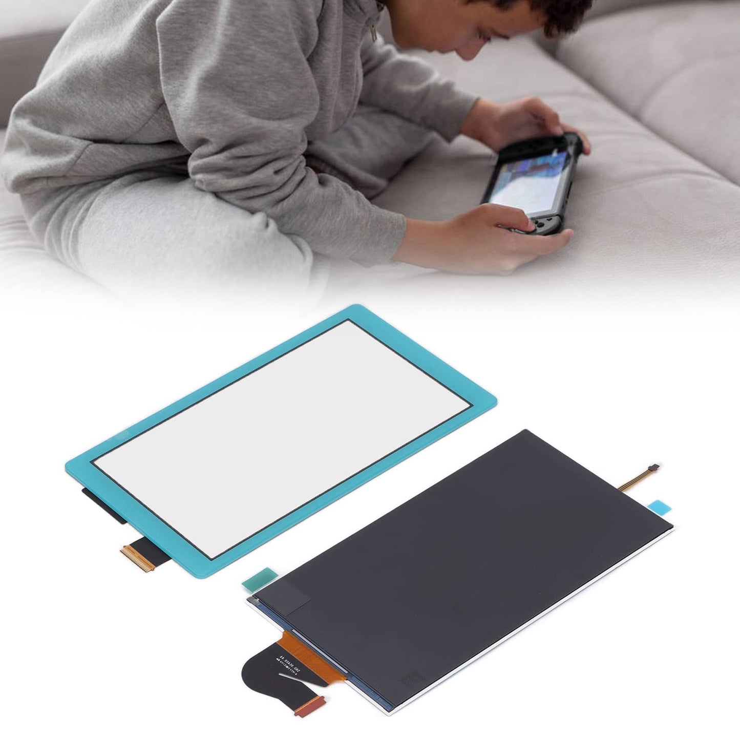Switch Lite LCD Replacement Screen for Switch Lite Glass Abs Replacement LCD Display Screen for Switch Lite Replacement LCD Display Panel Repair Parts for Switch Lite (Blue)