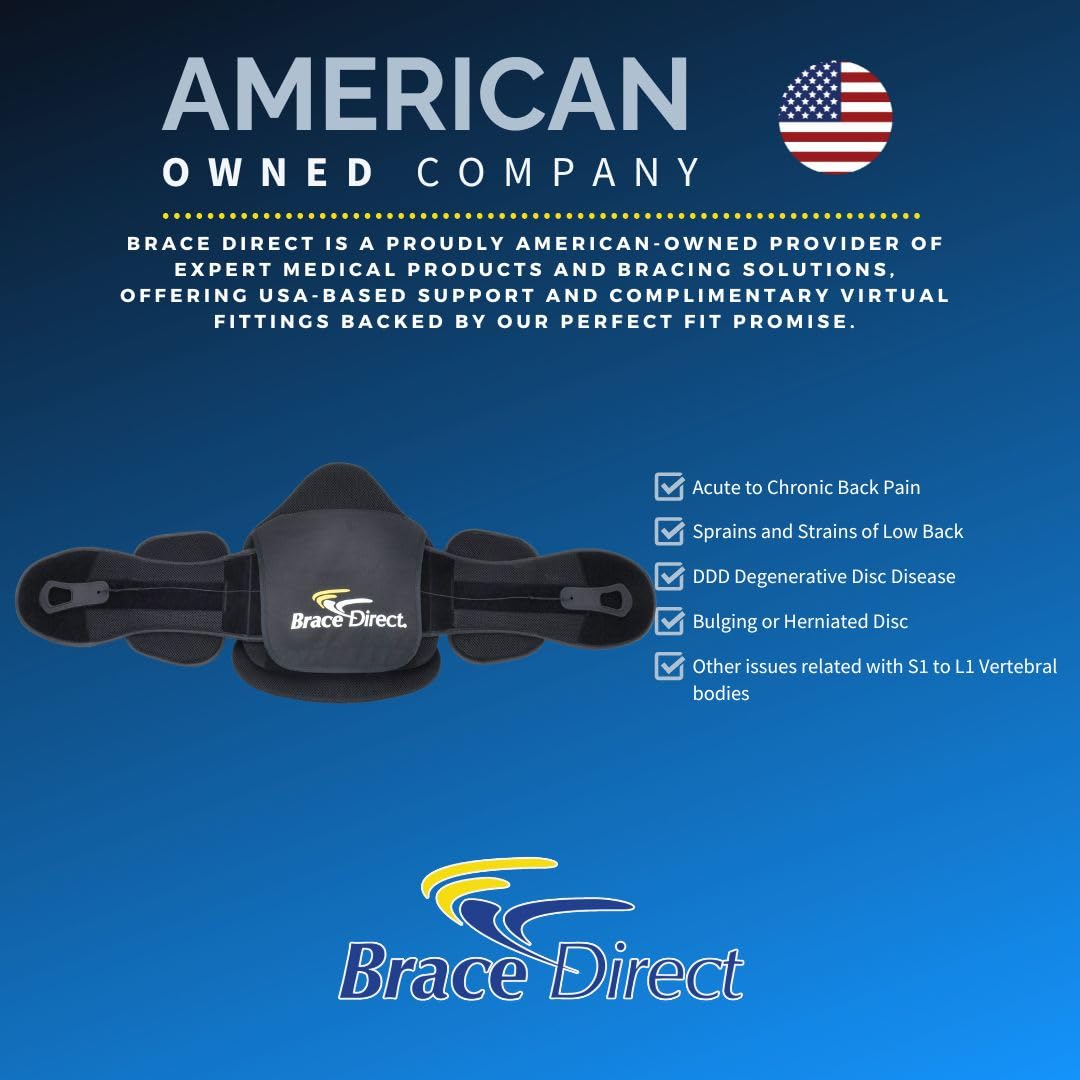 Brace Align Adjustable Lumbar Lower Back Support Brace - LSO - Herniated or Bulging Disc, Sciatica, Scoliosis, DDD, Immediate Back Pain Relief PDAC Code L0642