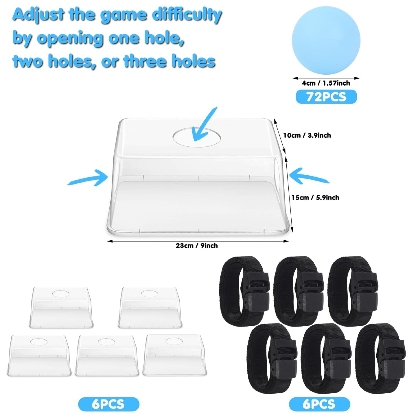 6 Sets Baby Shower Games Funny Bridal Shower Games Activities - Funniest Baby Shower Game Ever, Ice Breakers for Boy or Girl, Ping Pong Twerk Game (Blue)
