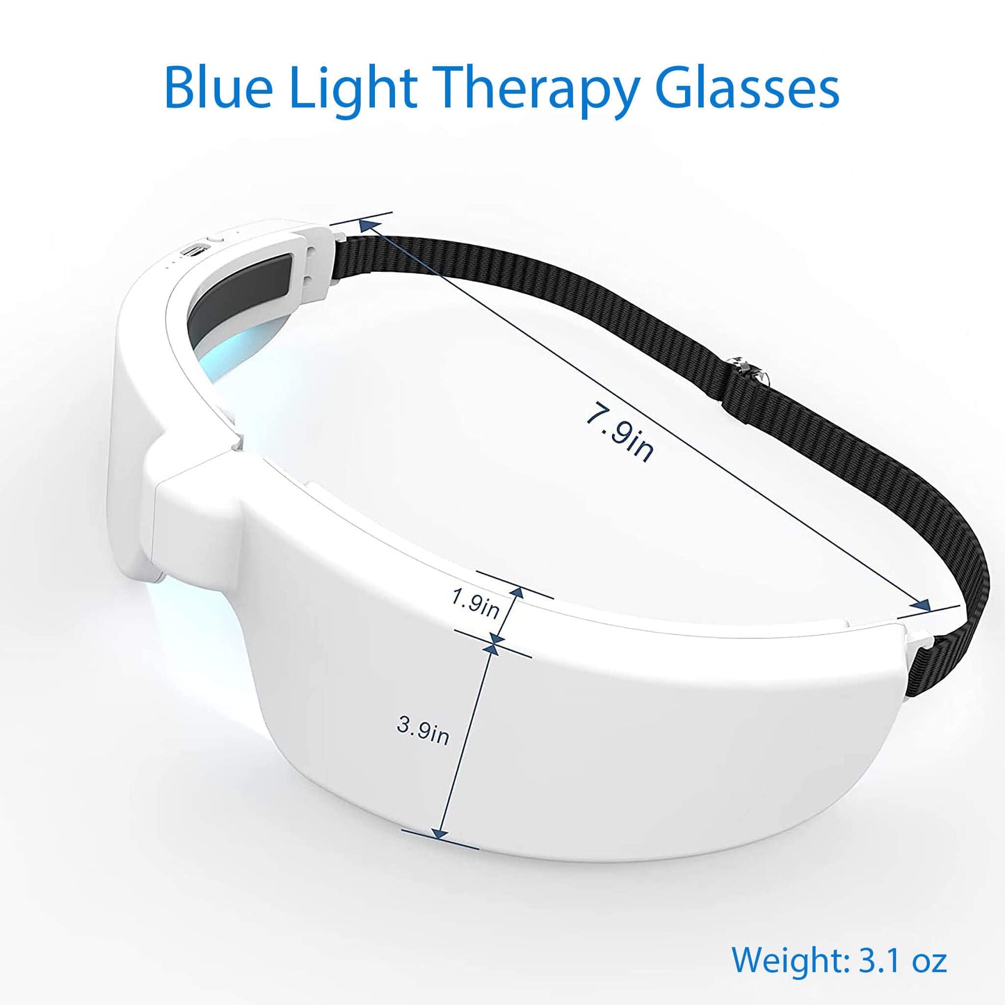 Lukirch Light Therapy Glasses, Portable & Wearable UV-Free Blue Light Therapy Lamp, Natural Relief for Good Sleep, Happy Mood, Boost Energy and Jet Lag (Glasses-I)
