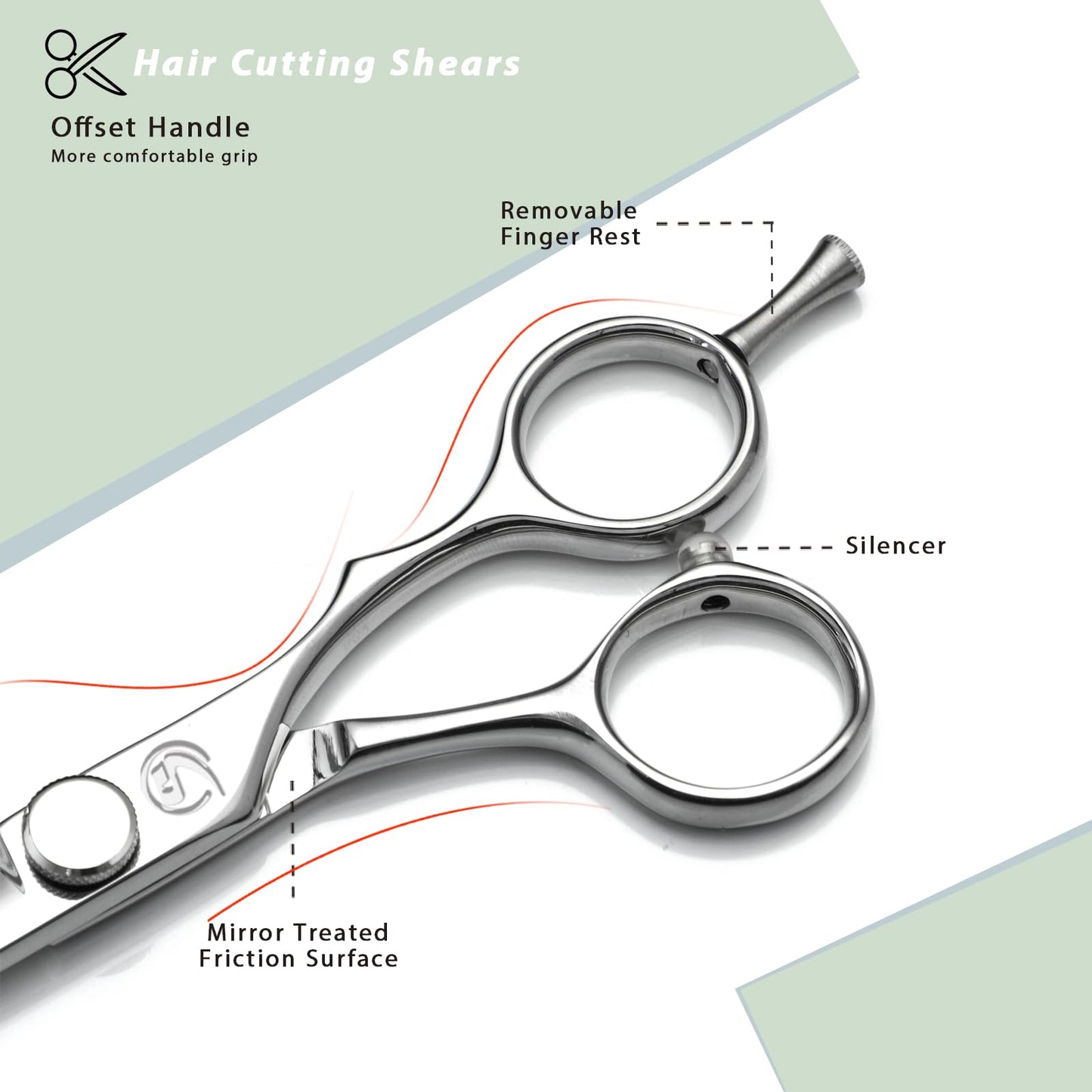 Hair Cutting Scissors 6",Professional shears for hair cutting with Extremely Sharp blades,Stainless Steel Barber Scissors,Hair Shears for Salon/Home Use