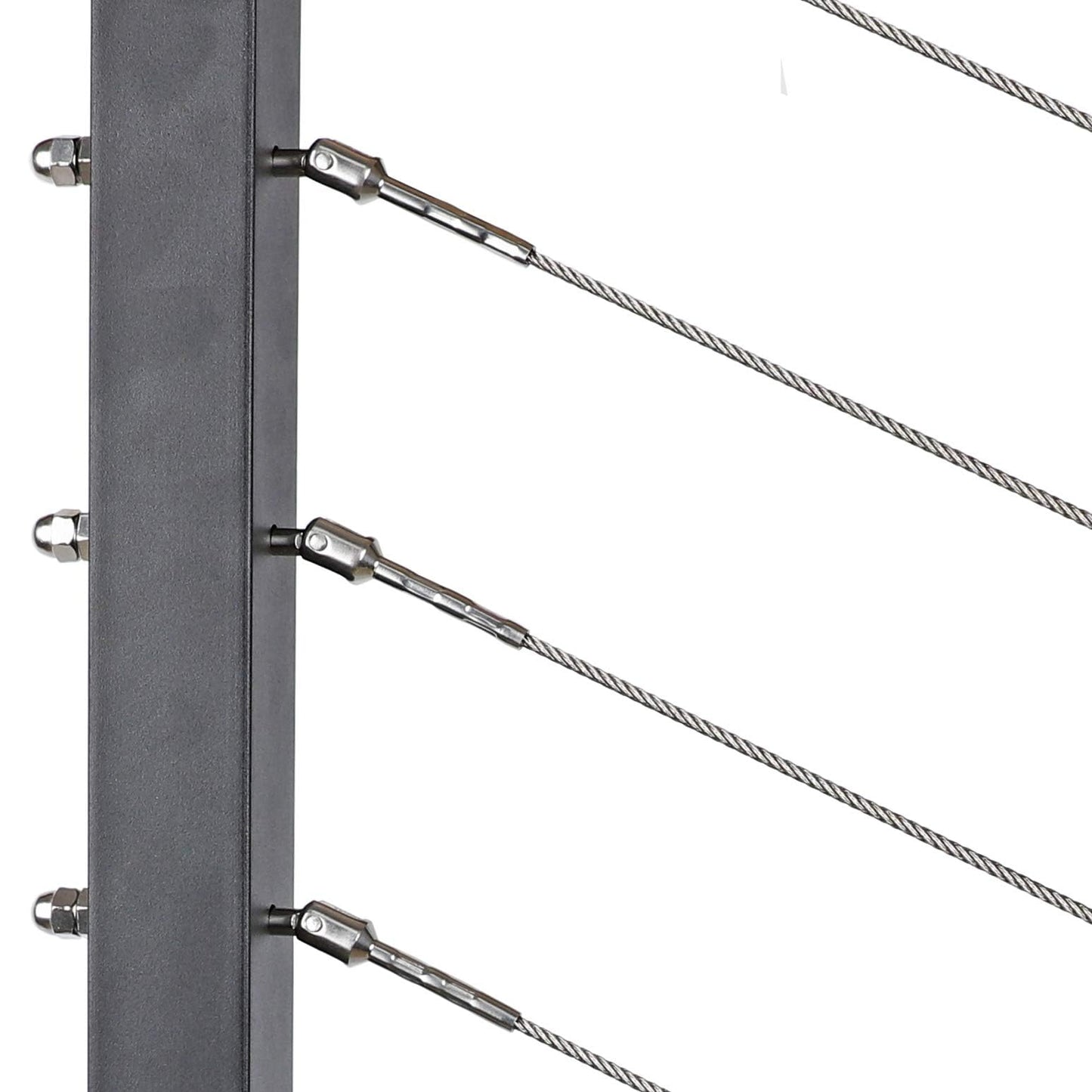 1/8 Inch T316 Stainless Steel Adjustable Cable Railing Kit/Hardware for 2Inch Metal Post, Marine Grade (60pack, 2Inch)