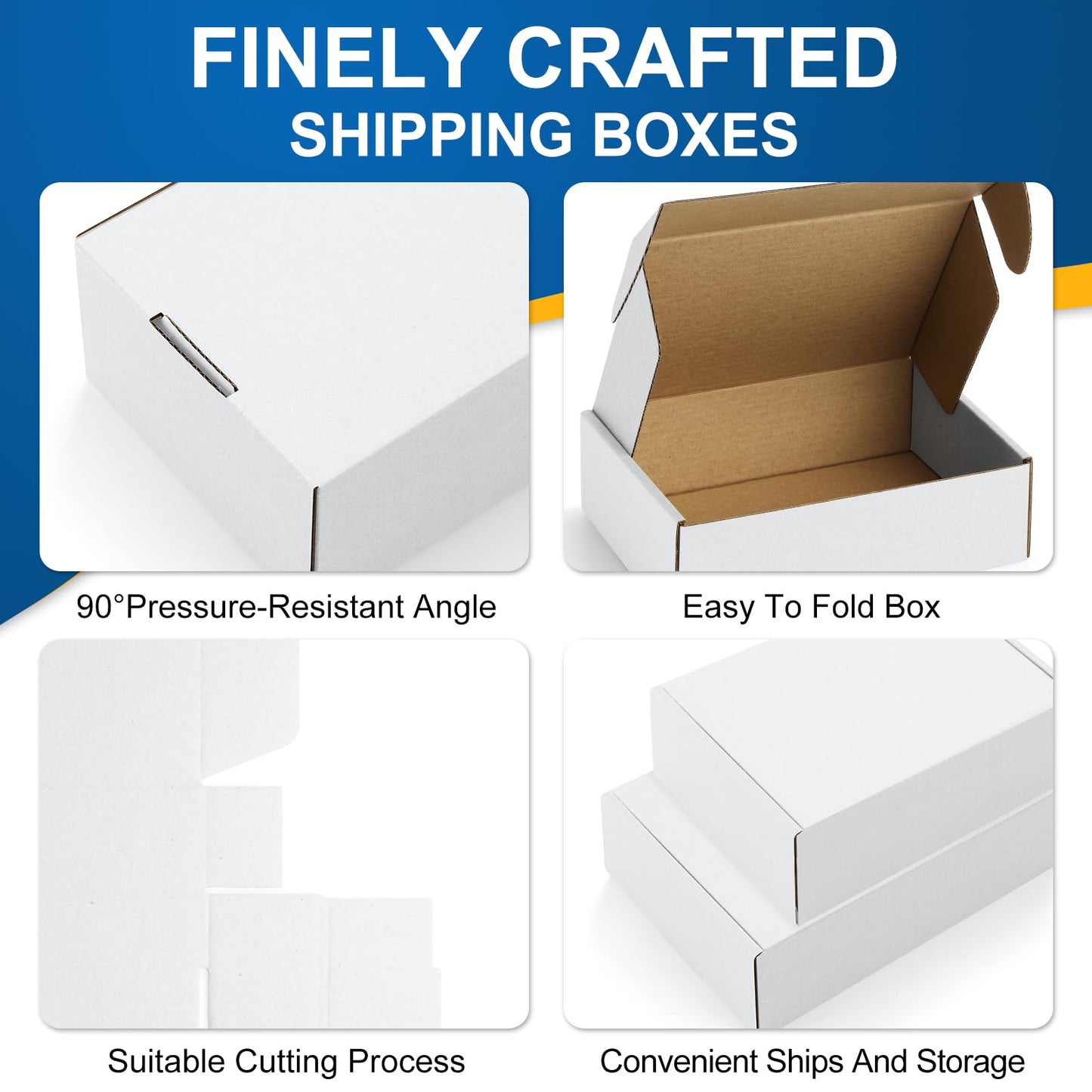 Famagic 30 Pack 13x10x2 Inch Small Shipping Boxes White Corrugated Cardboard Boxes Mailer for Small Business, Mailing Boxes for Packaging Bulk