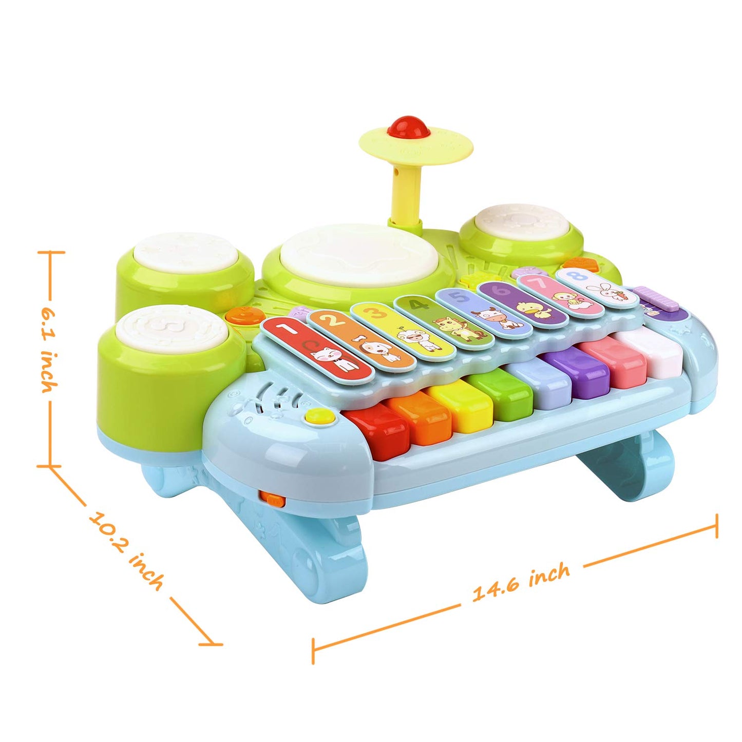 Baby Musical Toys 3 in 1 Piano Keyboard Xylophone Drum Set for 1 Year Old Girls Boys Toys Age 2 Music Instrument Learning Toys Toddlers 1-3 0-2 Birthday Easter Gift Infant Baby Toys 6 9 12 18 24 Month