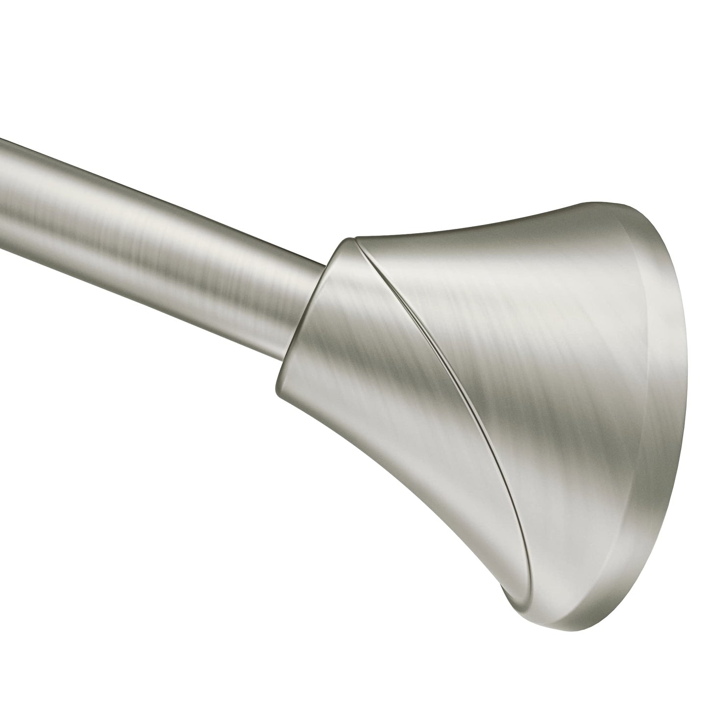Moen Curved Adjustable Spring Tension No Drill Shower Curtain Rod for Bathroom, Brushed Nickel Finish, CSR2172BN