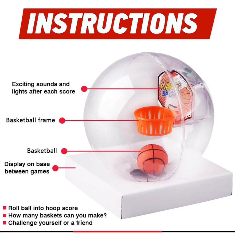 12 Pack Mini Basketball Electronic Handheld Shoot & Score Hoop Game with LED Lights & Sounds, Bulk Toys Birthday Party Favors Prizes for Kids, Adults