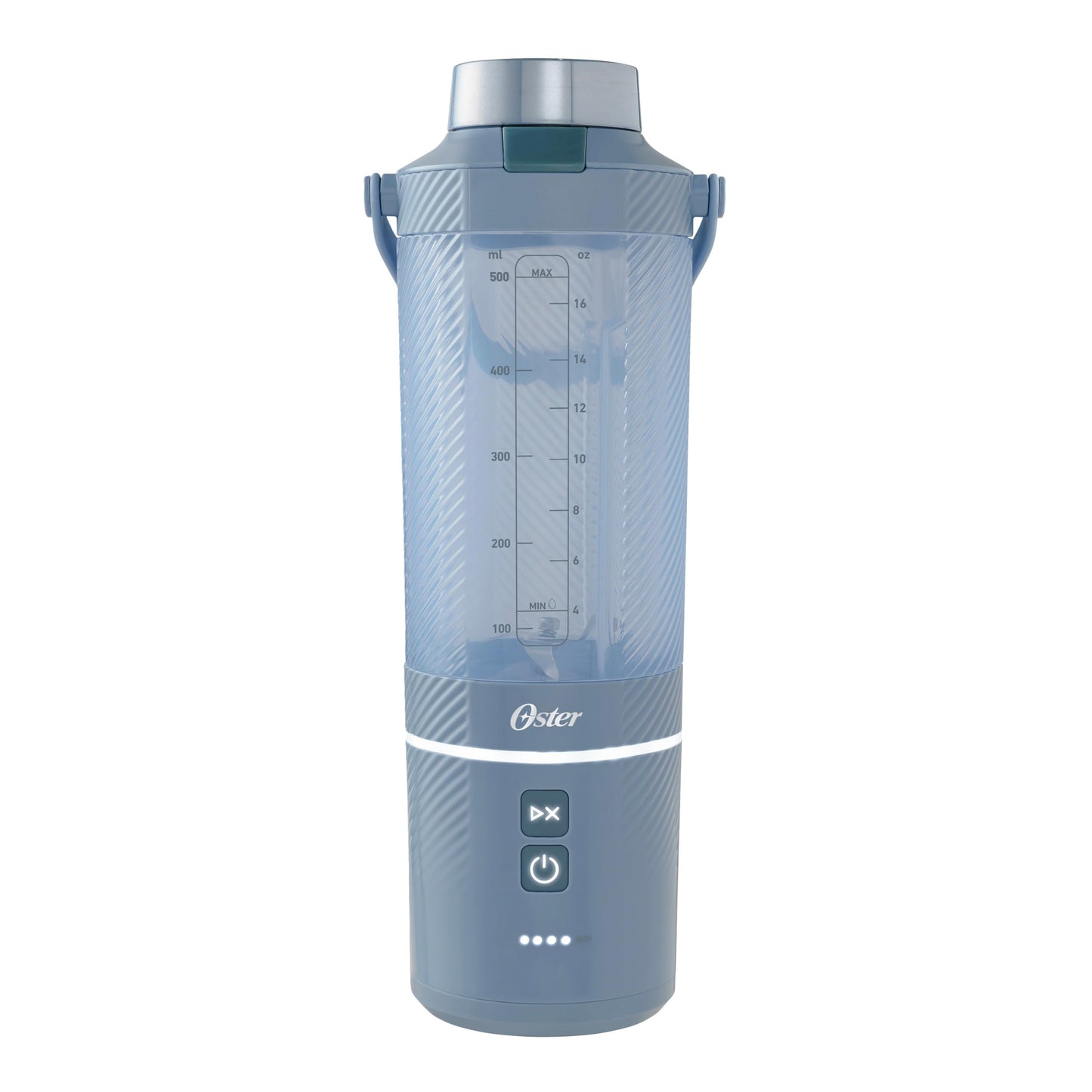 Oster GoMax Portable Blender, 20 oz Cordless Personal Blender for Smoothies & Shakes, USB-C Rechargeable, Anti-Jam Reversible Blade, Leak-Proof Travel Lid, Dishwasher Safe Parts, BPA-Free, Blue