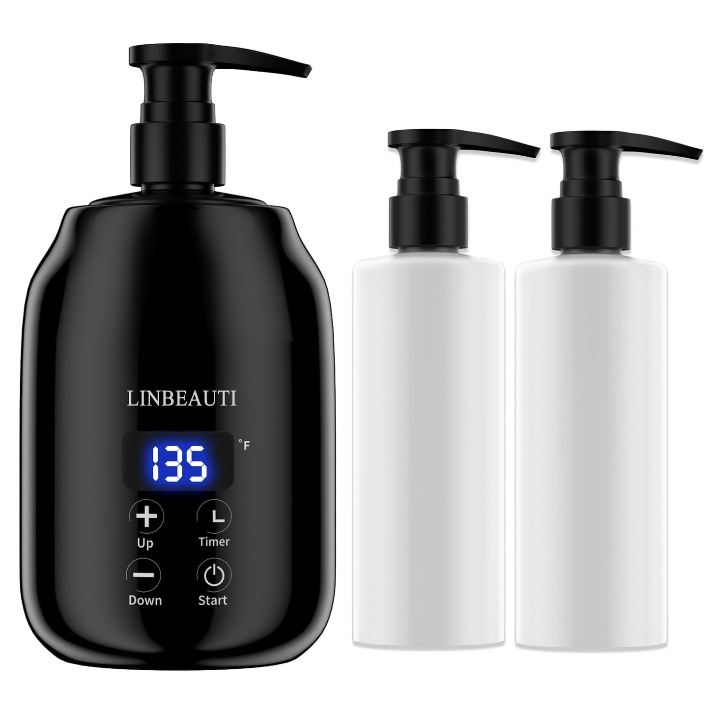 Massage Oil Warmer with Two Oil Bottle Dispenser, Lotion Bottle Warmer Dispenser Heater, Smart Touch Key Electric Warm Lotion Dispenser, Lube Gel Cream Warmer for Home Pro Salon Spa Massage