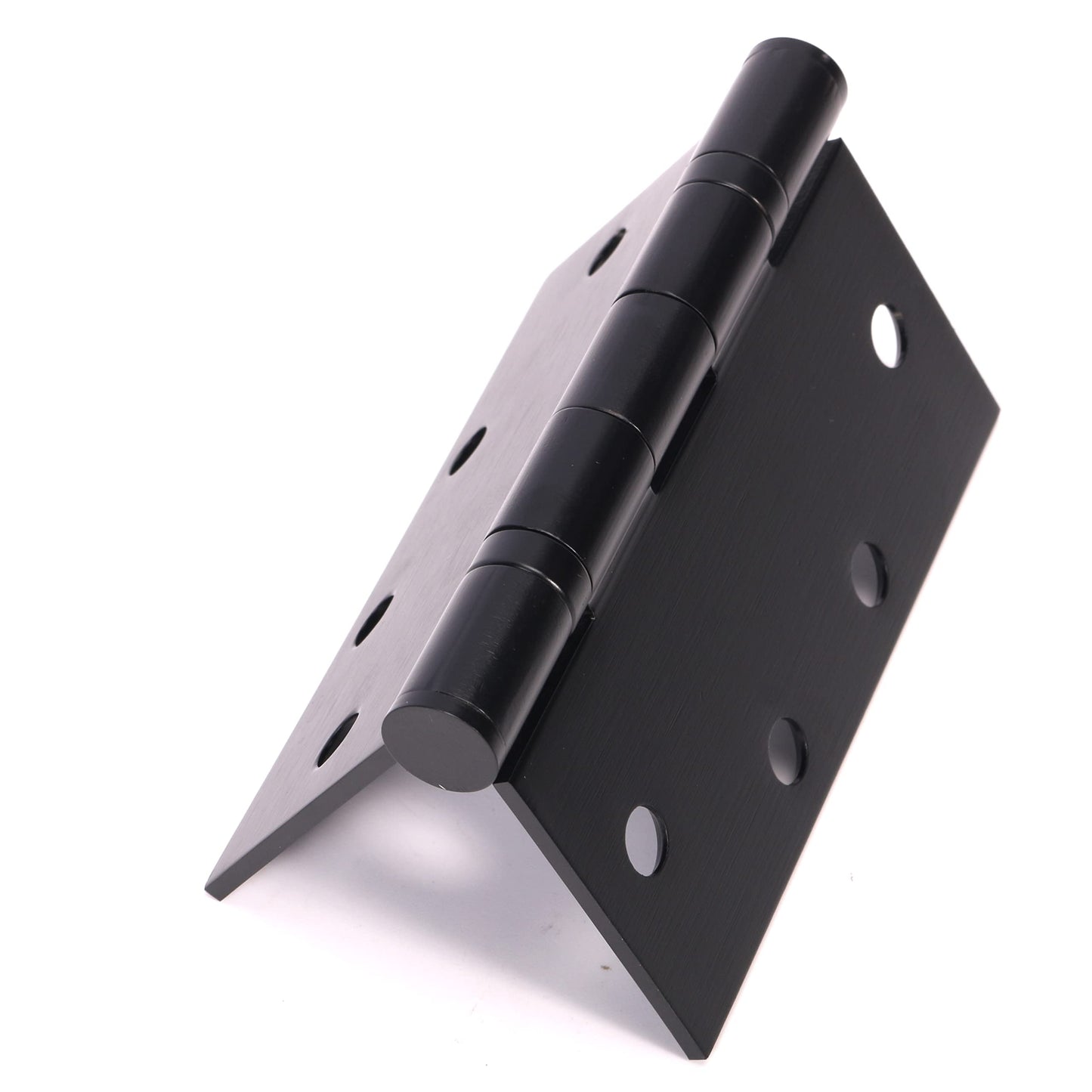 6-Pack 4.5 X 4.5 inch Black Heavy Duty Commercial Door Hinges Thickened, Silent Plain Steel Ball Bearing Door Hinges, Thickness 3 mm Stainless Steel Square Corners with 48 Screws