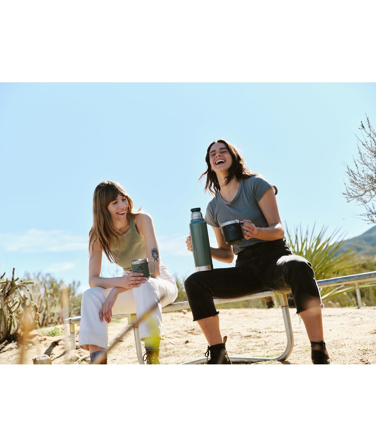 Stanley Classic Legendary Vacuum Bottle 2.0 qt | Wide Mouth with Leakproof Cup Lid |Keep Drinks Hot or Cold | Packable for Travel | Insulated Stainless Steel Thermal Bottle | BPA-Free|Hammertone Green