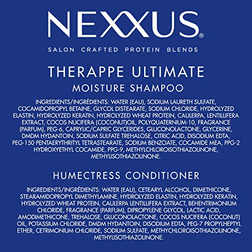 Nexxus Shampoo and Conditioner Therappe & Humectress 2 Count for Dry Hair Care With Proteinfusion Blend for 24-hour Moisture 13.5 oz
