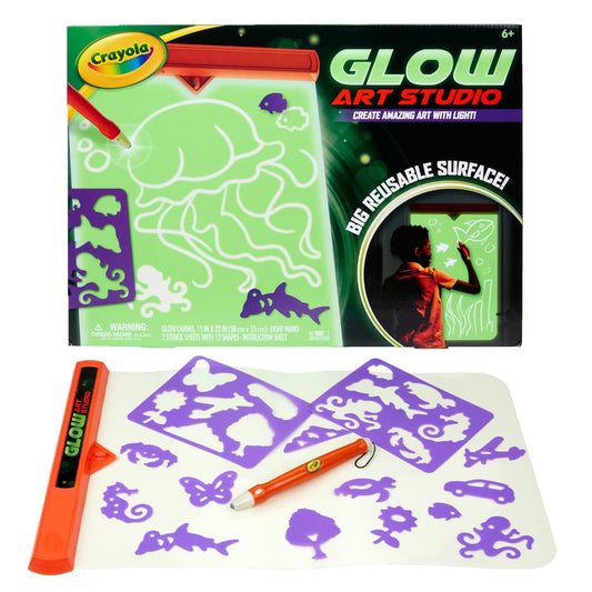 Crayola Glow Art Studio, Glow in the Dark Toys, Kids Gifts for Girls and Boys, Ages 6+